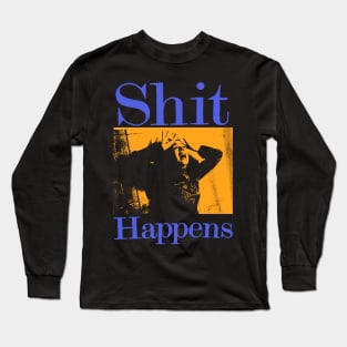 shit happens vintage retro Long Sleeve T-Shirt